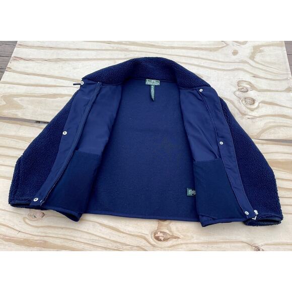 L-RL Ralph Lauren Active Full Zip Fleece Jacket Quilted Women's Blue SZ. XL - Picture 7 of 8